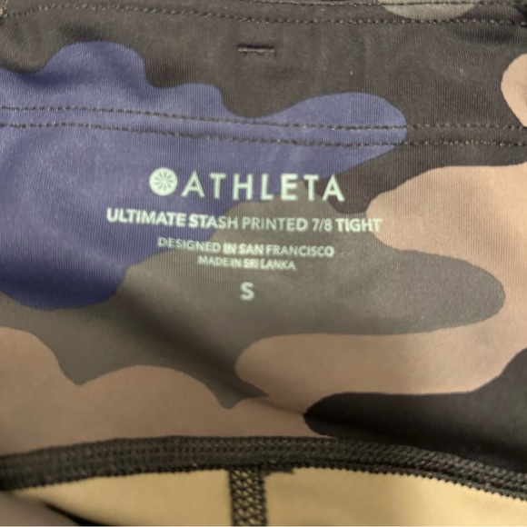 Athleta Size S Small Ultimate Stash Printed 7/8 Tight Brown/Purple/Beige Camo - Picture 5 of 5